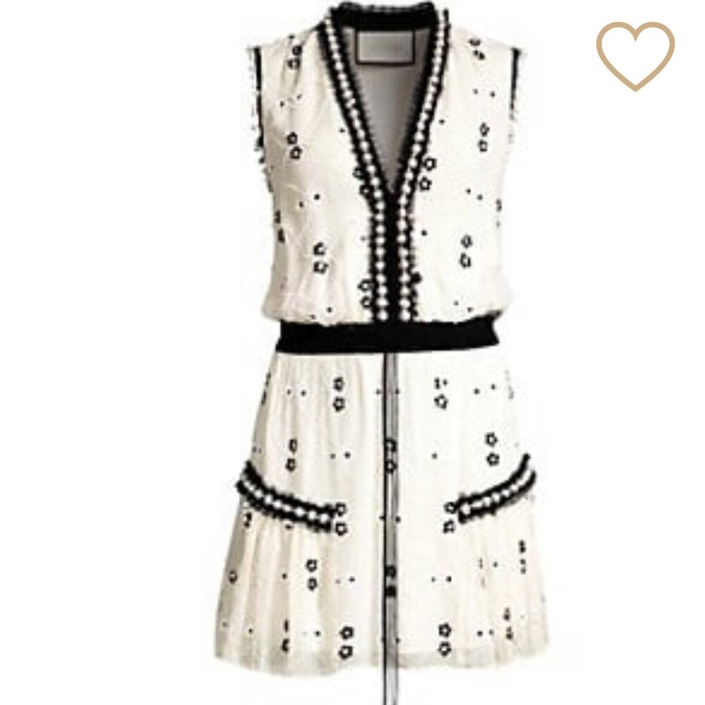 Alexis Isma Floral Beaded & Tulle Sleeveless Dress